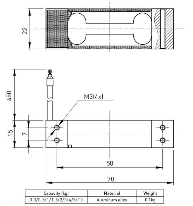 Aluminiumlegierungs-Messdose-Kompressions-Art Einzelkraftmessungs-Sensor
