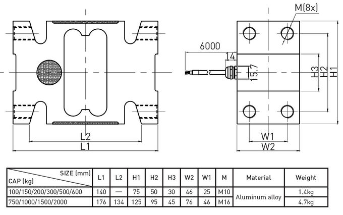 Große Kapazitäts-Kraft-Sensor-Messdose-Genauigkeits-Spannung und Kompression