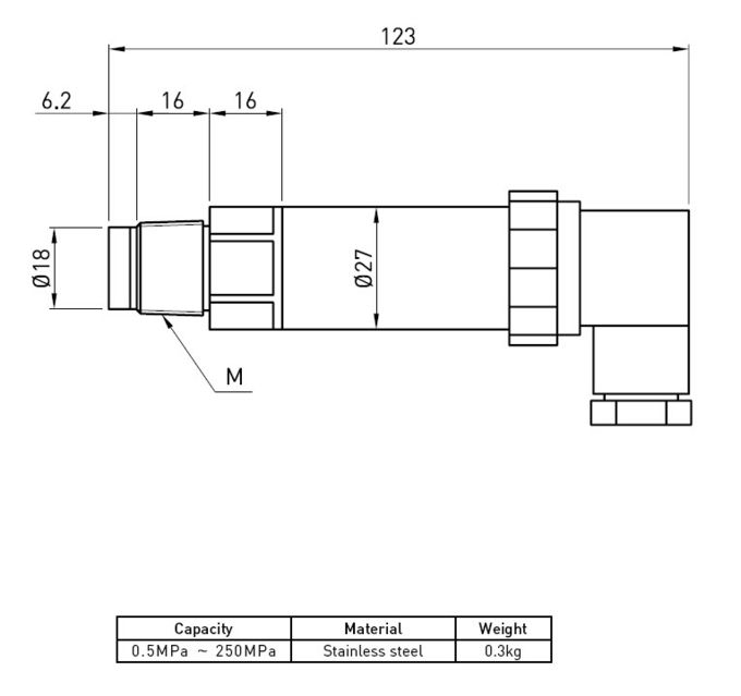 Bremsdruck-Sensor-Edelstahl-Messdose-Dehnungsmessgerät der Gewohnheits-0-5V hydraulisches